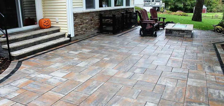 Outdoor patio designed and installed in East Grand Rapids, Michigan.