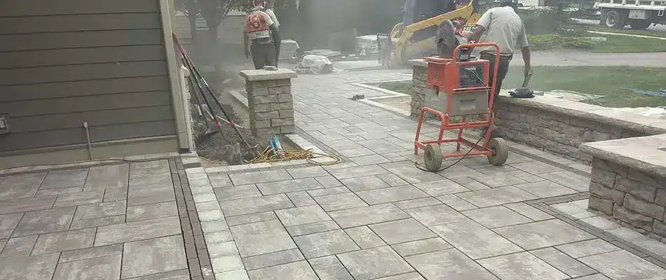 Custom patio designed for a home near Walker, MI.