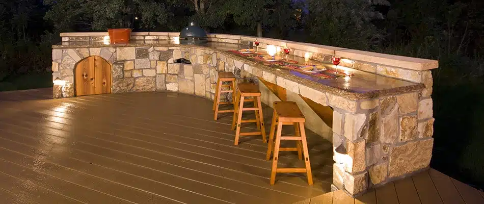 Custom built outdoor kitchen in East Grand Rapids, MI.
